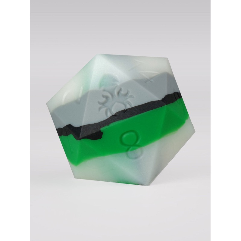 Green/Grey Glow in the Dark 50mm Silicone D20