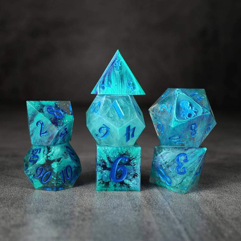 Kraken Lux Production Sample #1 7pc Sharp Edge Dice Set