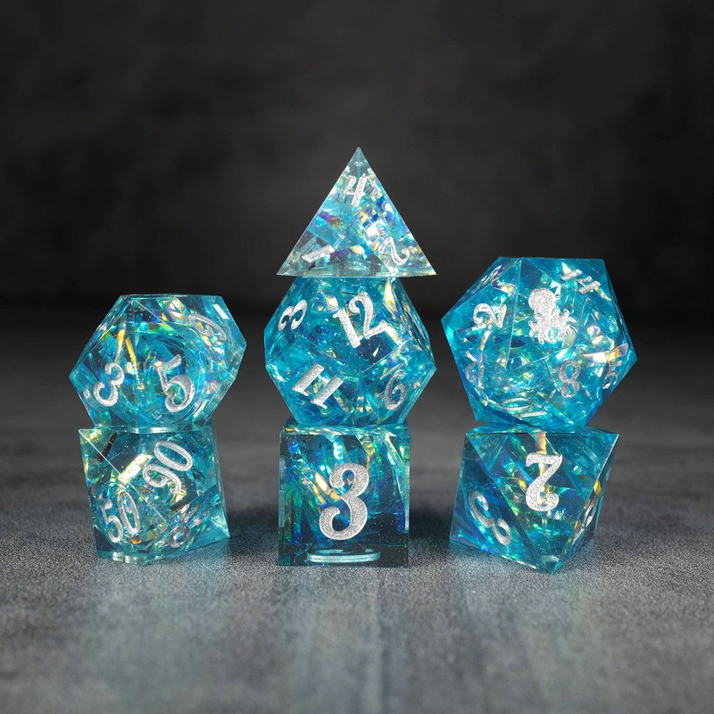 Kraken Lux Production Sample #10 7pc Sharp Edge Dice Set