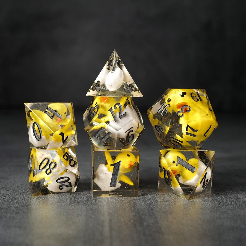 Kraken Lux Production Sample #21 7pc Sharp Edge Dice Set
