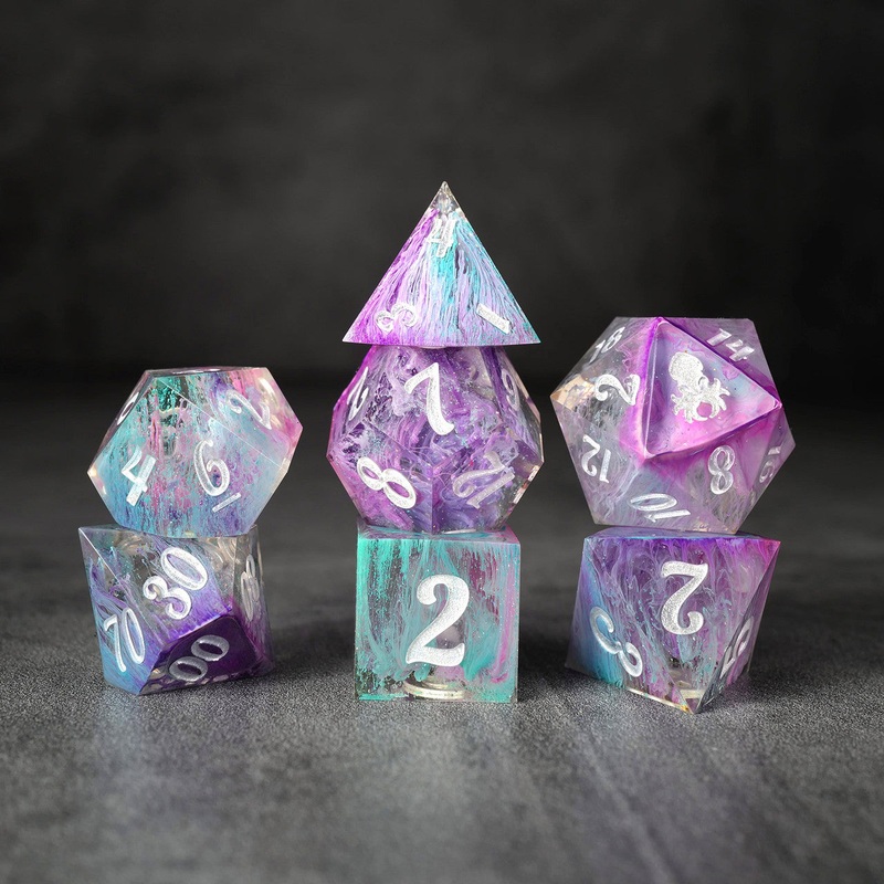 Kraken Lux Production Sample #9 7pc Sharp Edge Dice Set