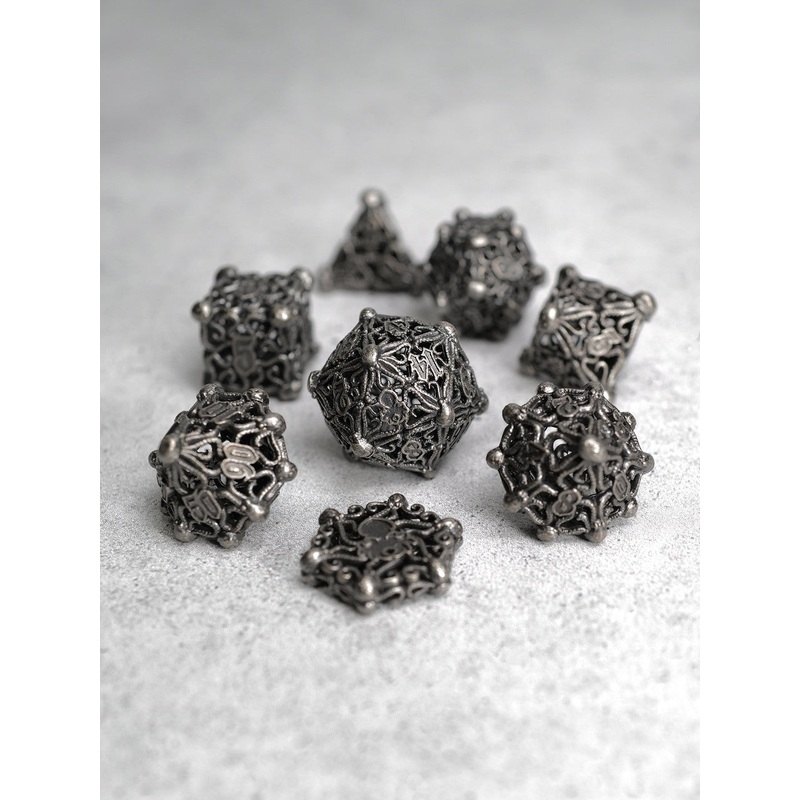 Kraken's Cabal Steel 8 piece Metal Dice Set