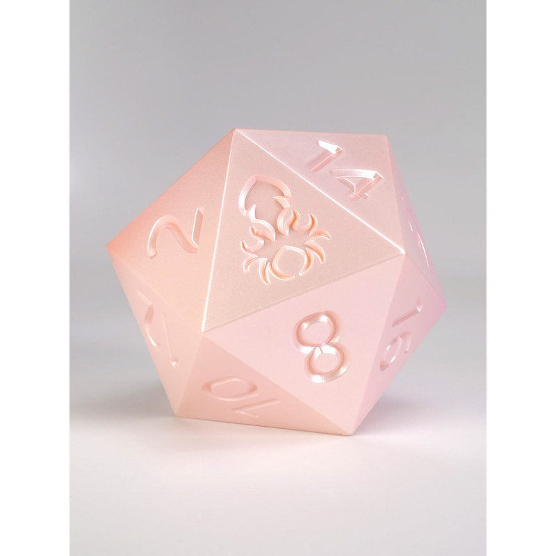 Ombre Chica Peach to Candlelight Peach 55mm D20 Dice