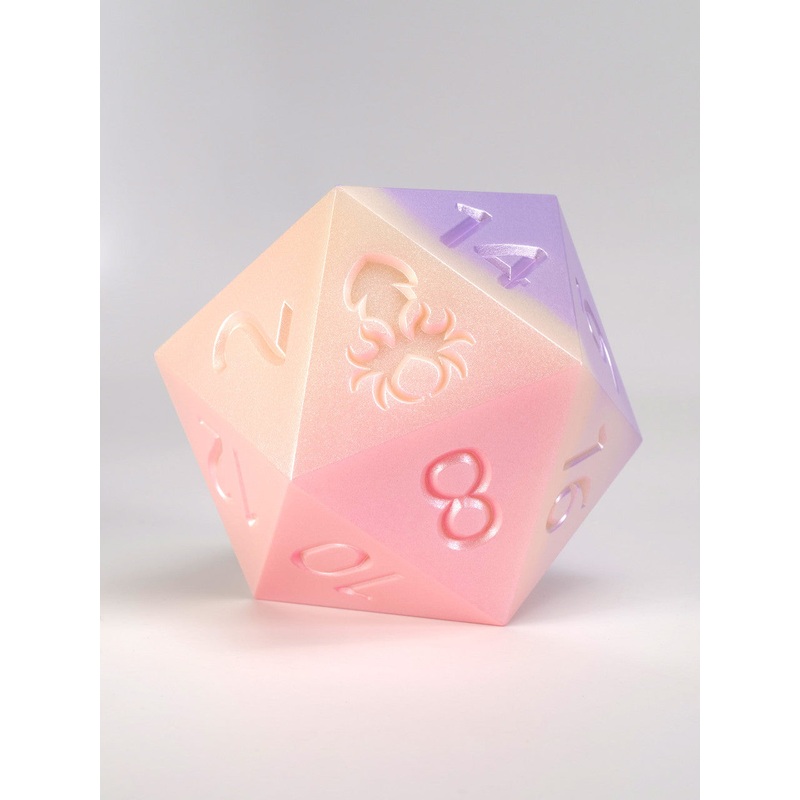 Ombre Elegant Pink to Periwinkle 55mm D20 Dice