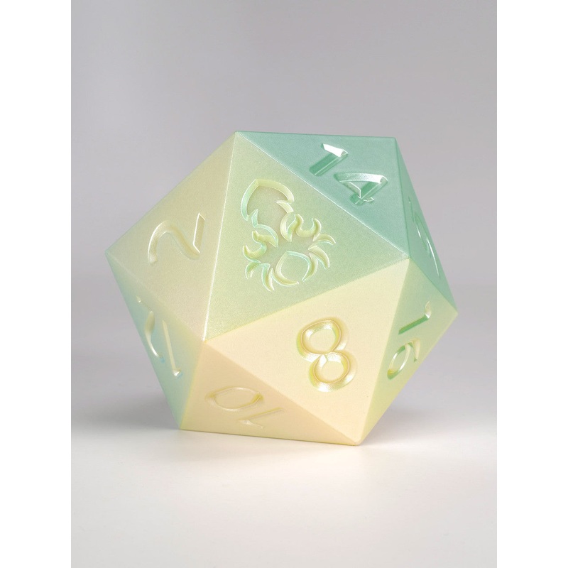 Ombre Sunshine to Sky Blue 55mm D20 Dice