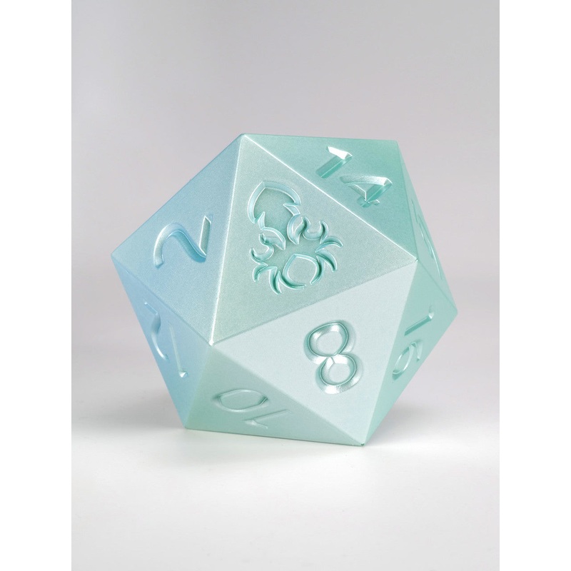 Ombre Teal to Azure 55mm D20 Dice