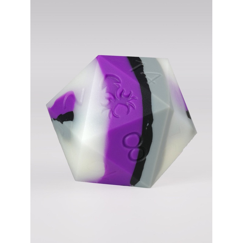 Purple/Grey Glow in the Dark 50mm Silicone D20