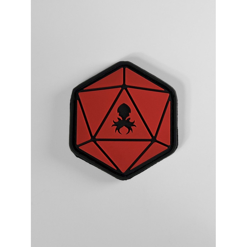 Red D20 PVC Patch w/Velcro Backing