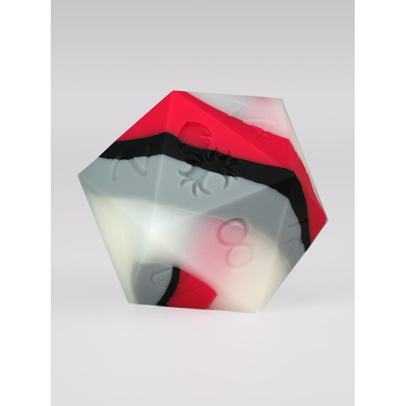 Red/Grey Glow in the Dark 50mm Silicone D20