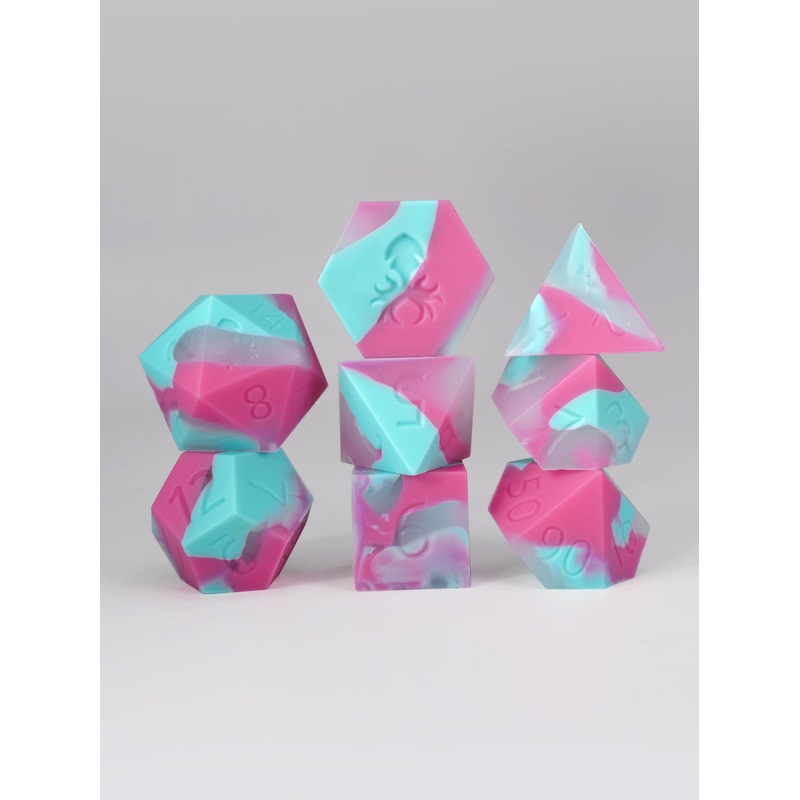 Unicorn Silicone 8pc Dice Set