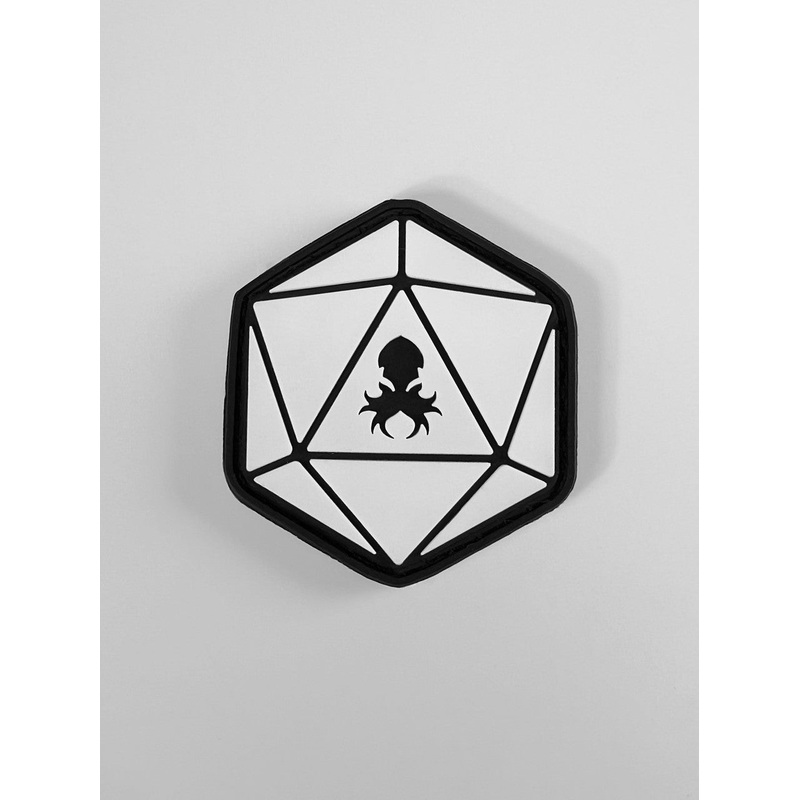 White D20 PVC Patch w/Velcro Backing