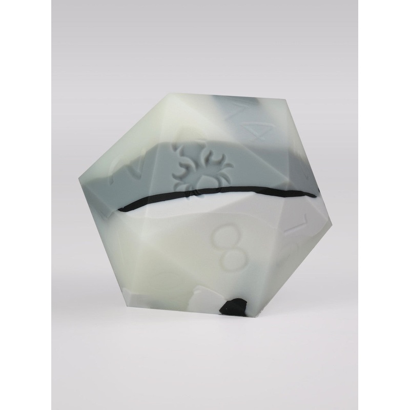 White/Grey Glow in the Dark 50mm Silicone D20