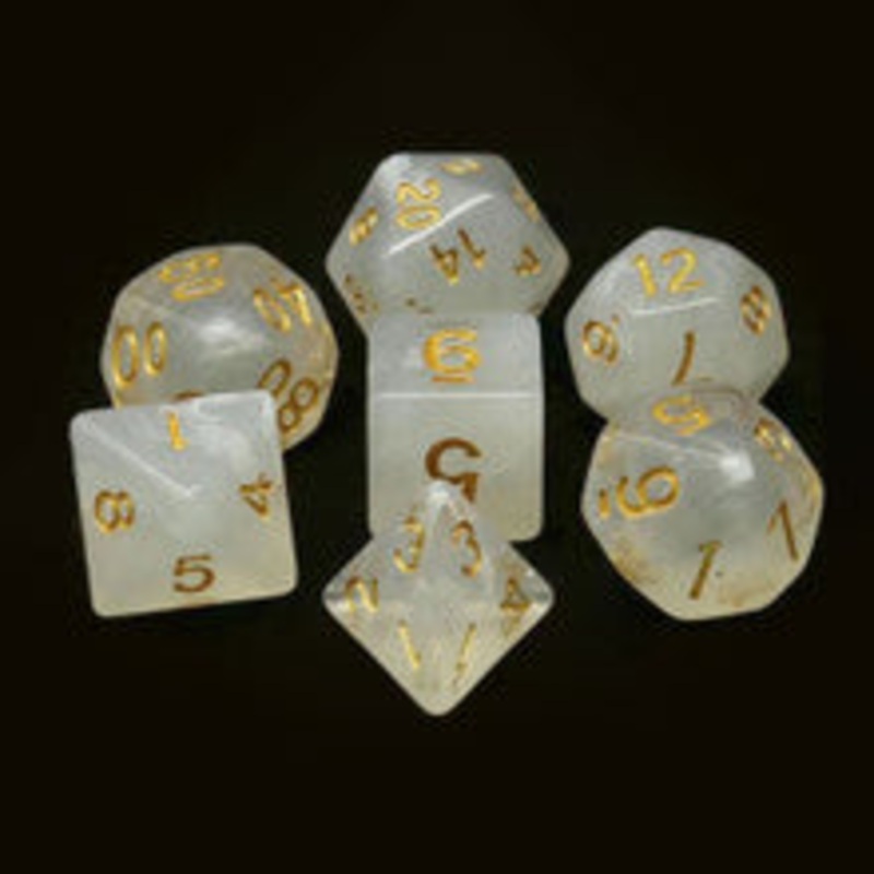 White Milky 7 Piece RPG Dice Set
