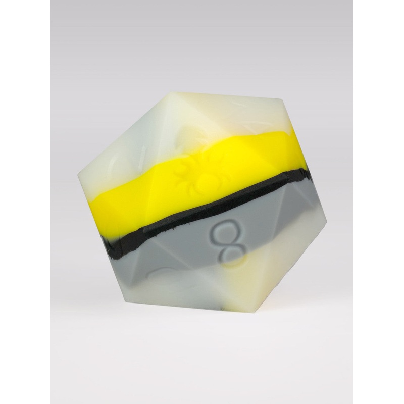 Yellow/Grey Glow in the Dark 50mm Silicone D20
