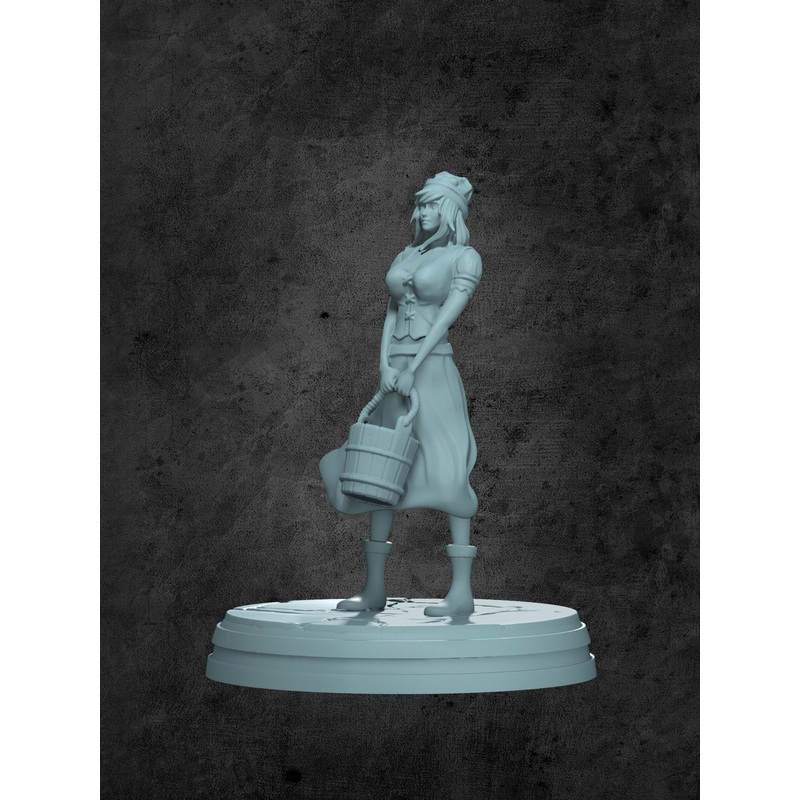 Claire (Bucket Maid) Miniature for Tabletop RPGs