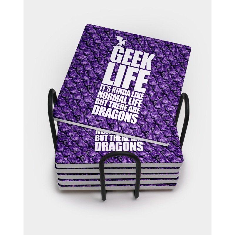 Geek Life Square Coaster
