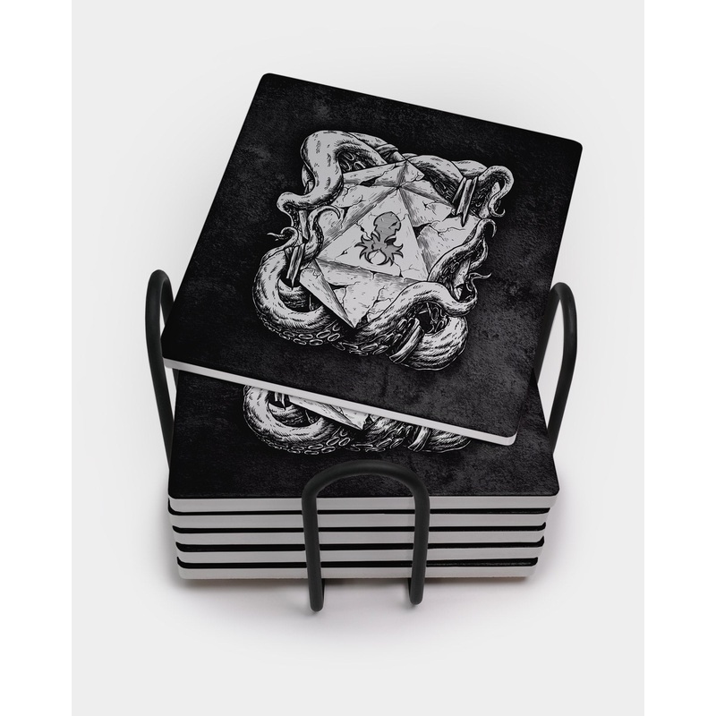 Kraken's D20 Square Coaster