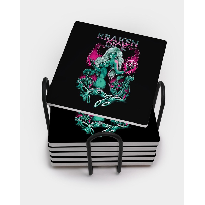 Kraken's Queen  Square Coaster