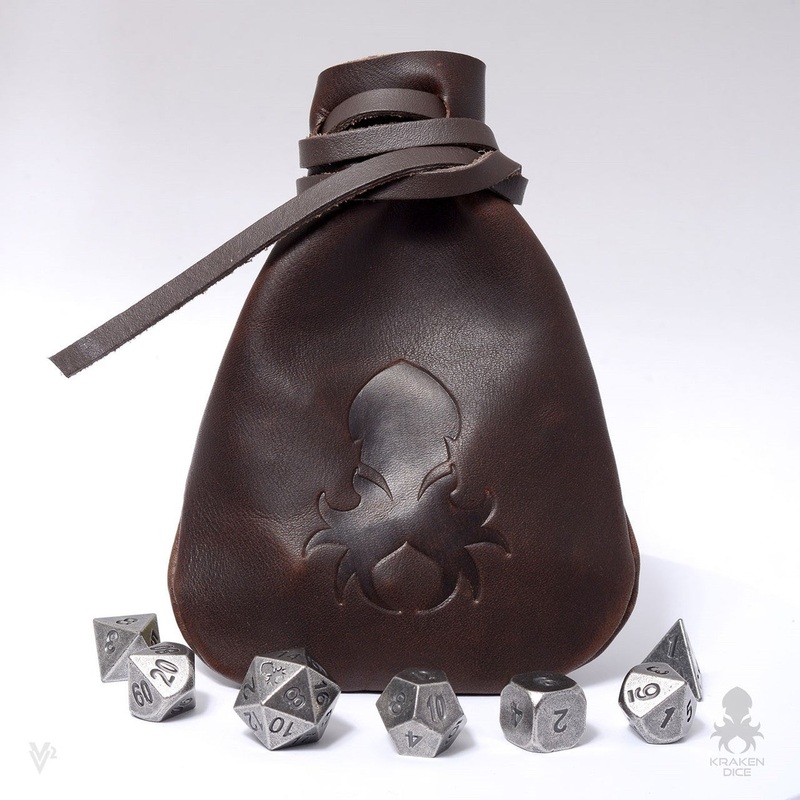 Medium Dice Bag In Brown Leather