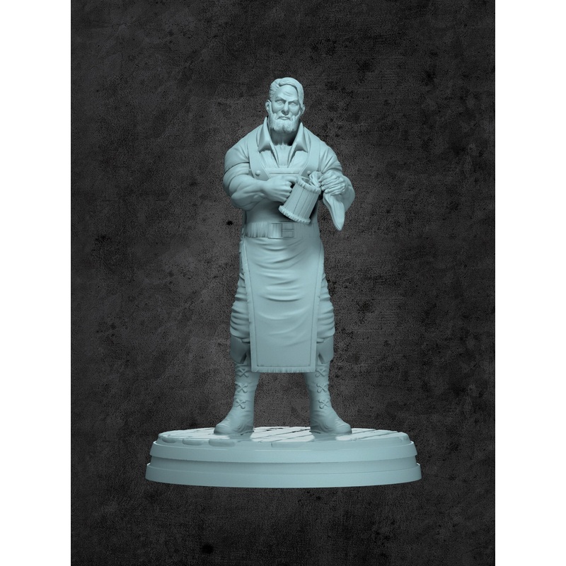 Pat (Bartender) Miniature for Tabletop RPGs