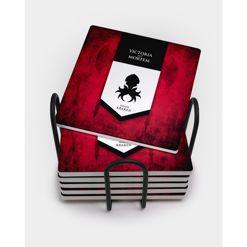 Red House Kraken Square Coaster Set