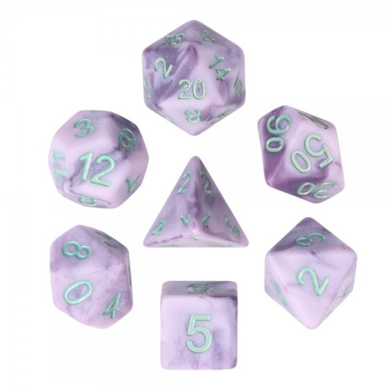 Ancient Ballad 7pc Dice Set Inked in Blue