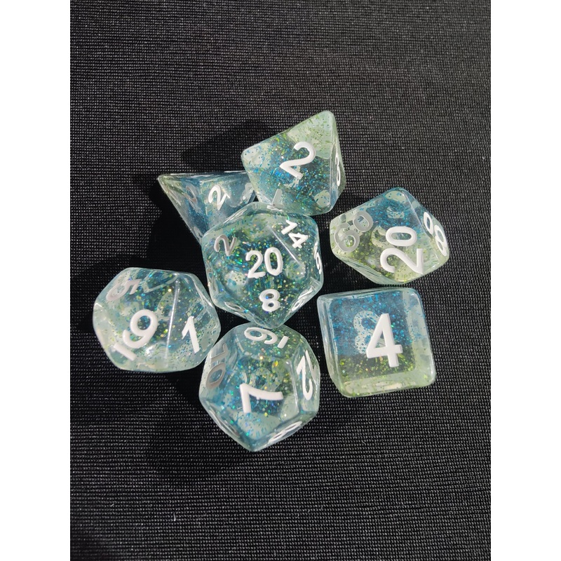 Blue Danube 7pc Particles Polyhedral Dice Set