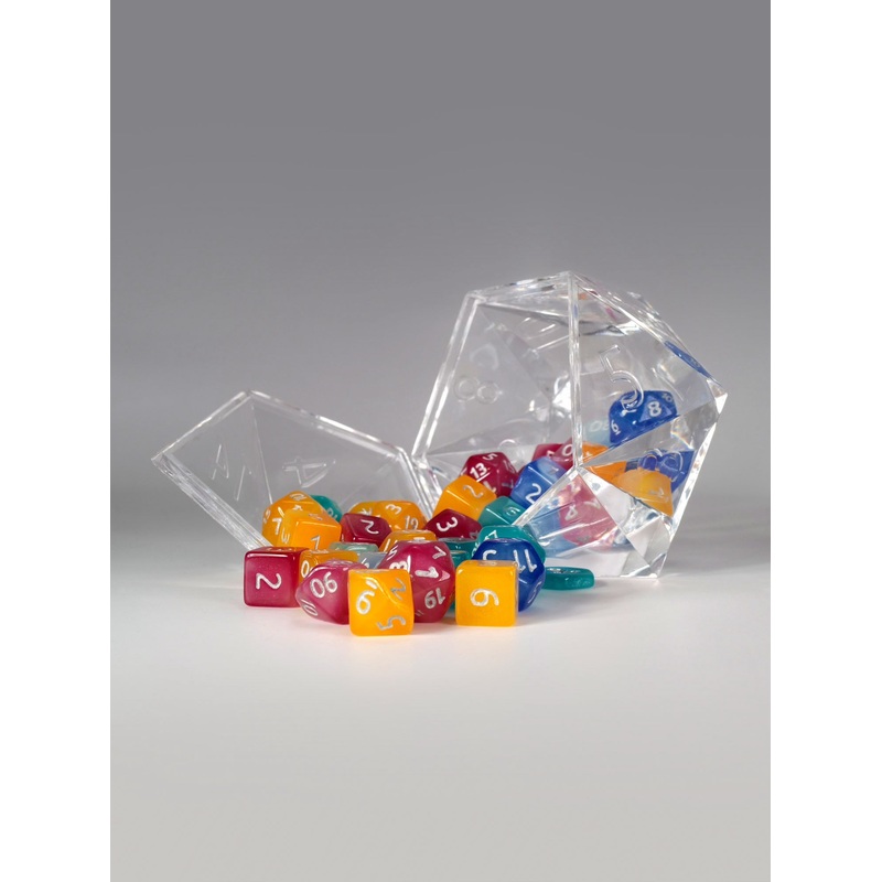 Feytfull Glow in the Dark Dice Set Bundle w/ D20 Display Case