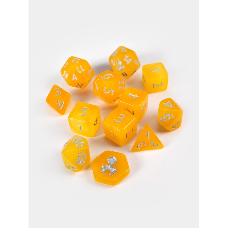 Feytfull Orange Glow in the Dark Mini 12pc Dice Set