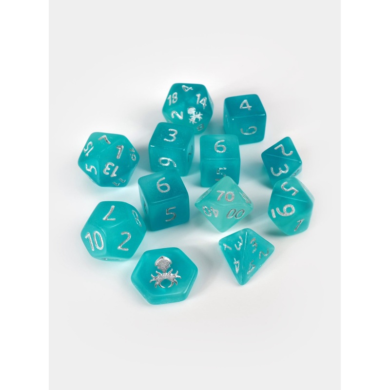 Feytfull Teal Glow in the Dark Mini 12pc Dice Set