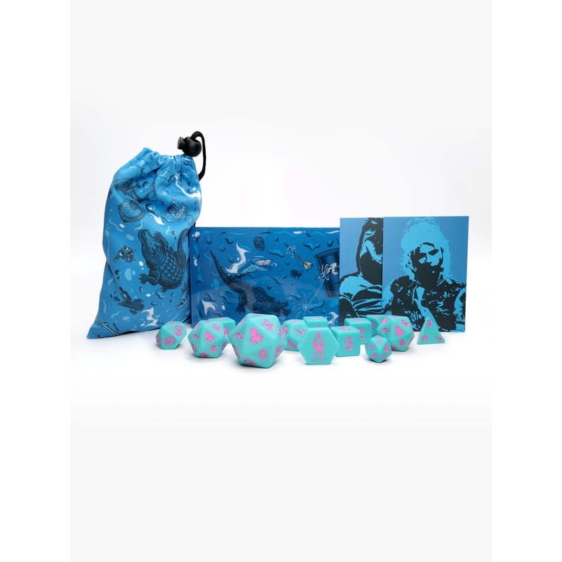 Florida Mann 14pc Matte Dice Set Inked in Pink