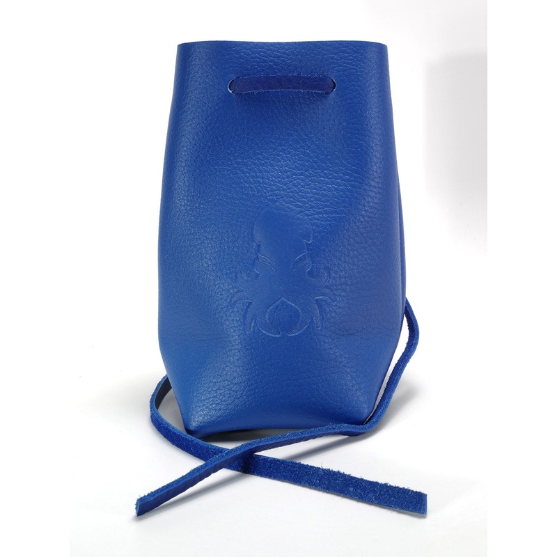 Freestanding Large Dice Bag In Electric Blue Leather