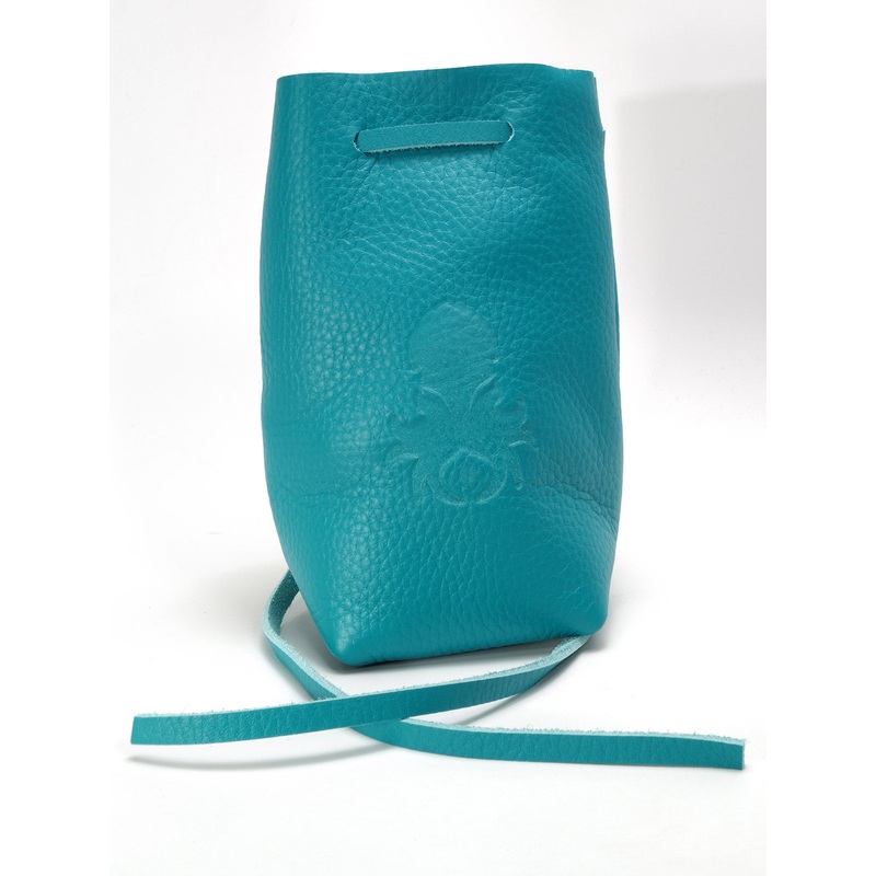Freestanding Large Dice Bag In Teal Leather
