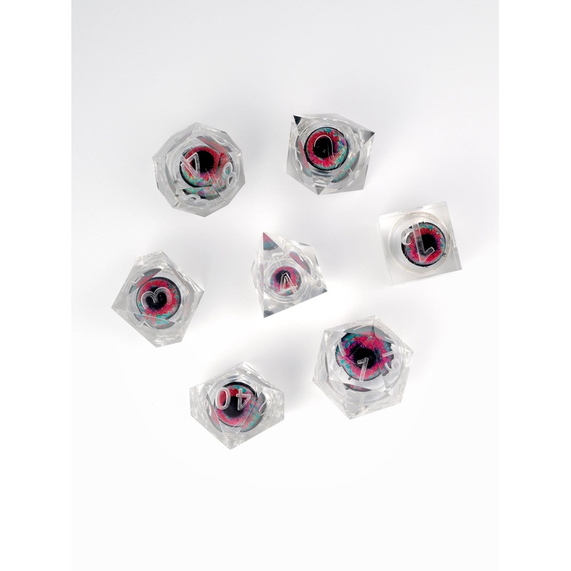 Goblin Eye 7pc Sharp Edge Liquid Core Dice Set Uninked