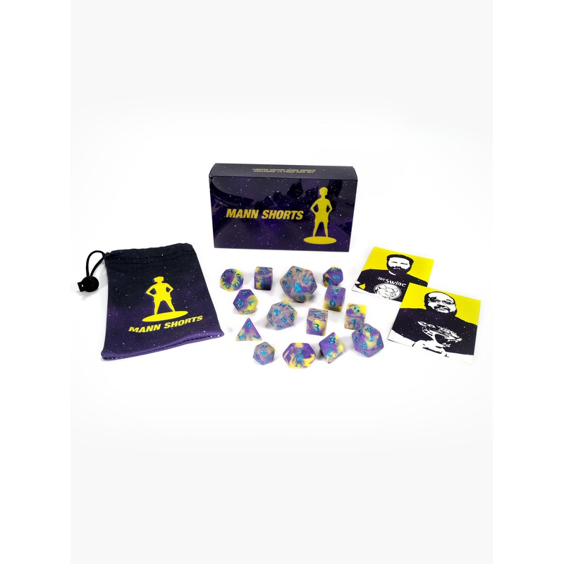 Mann Shorts Redux 14pc Matte Dice Set inked in Blue