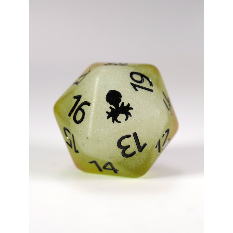 Kiwi Glow in the Dark Spindown D20
