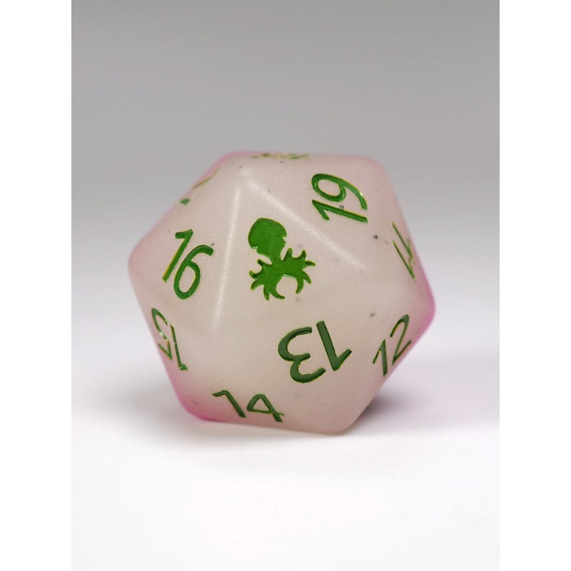 Pink Dragon Fruit Glow in the Dark Spindown D20