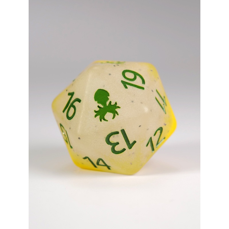 Yellow Dragon Fruit Glow in the Dark Spindown D20