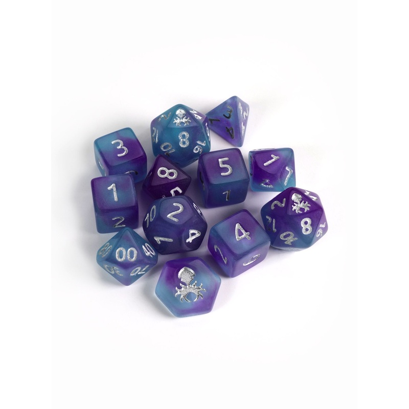 Feytfull Glacier Berry Glow in the Dark Mini 12pc Dice Set