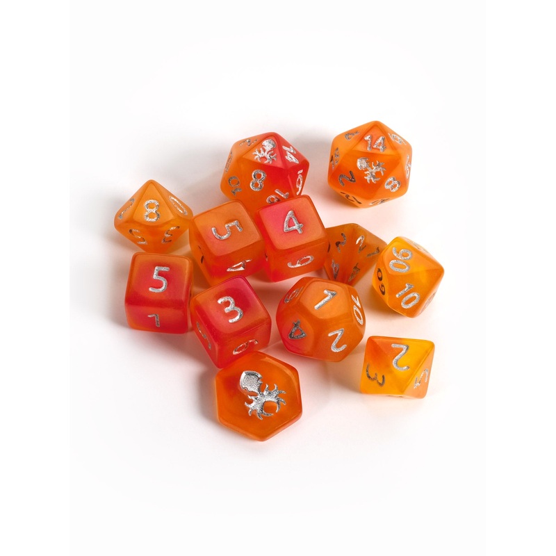 Feytfull Guava Pineapple Glow in the Dark Mini 12pc Dice Set