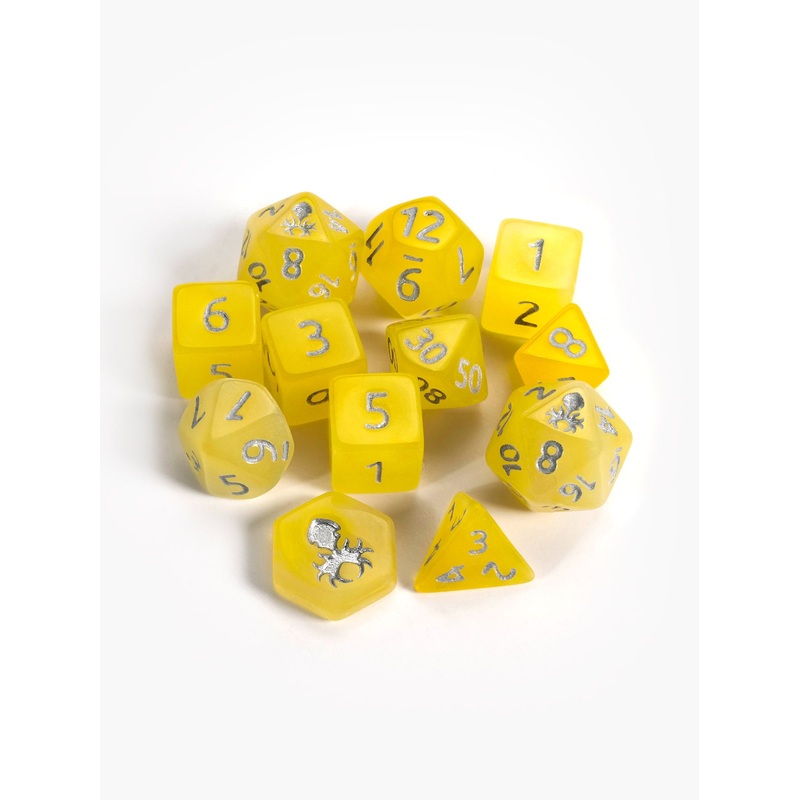 Feytfull Lemon Drop Glow in the Dark Mini 12pc Dice Set