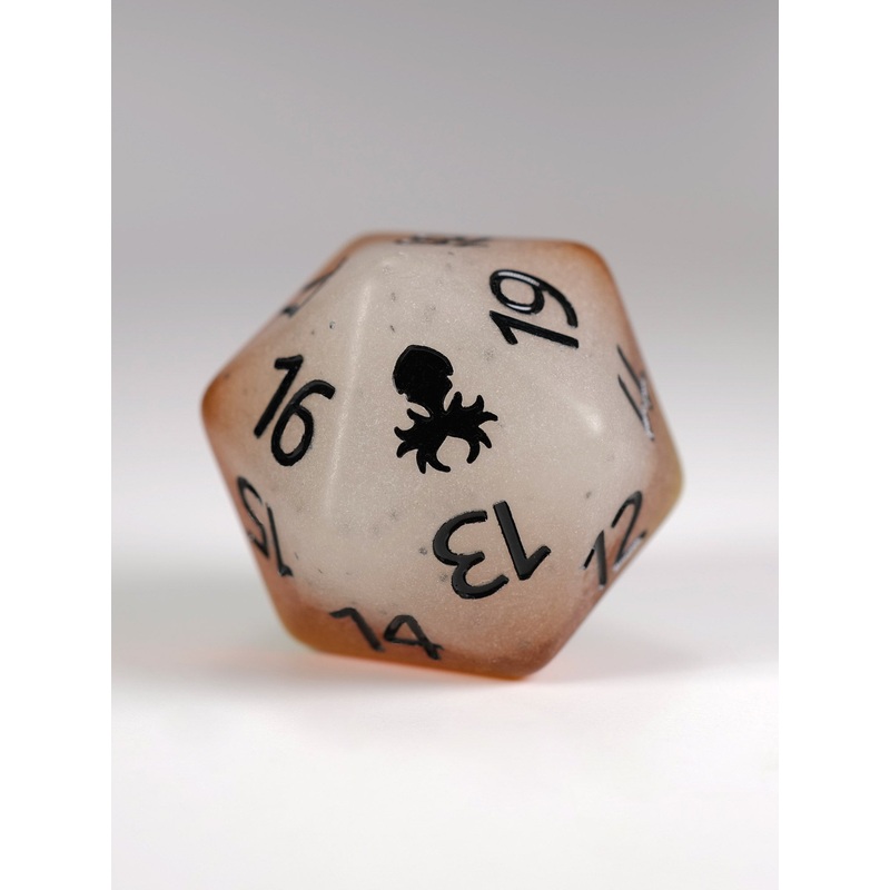 Papaya Glow in the Dark Spindown D20