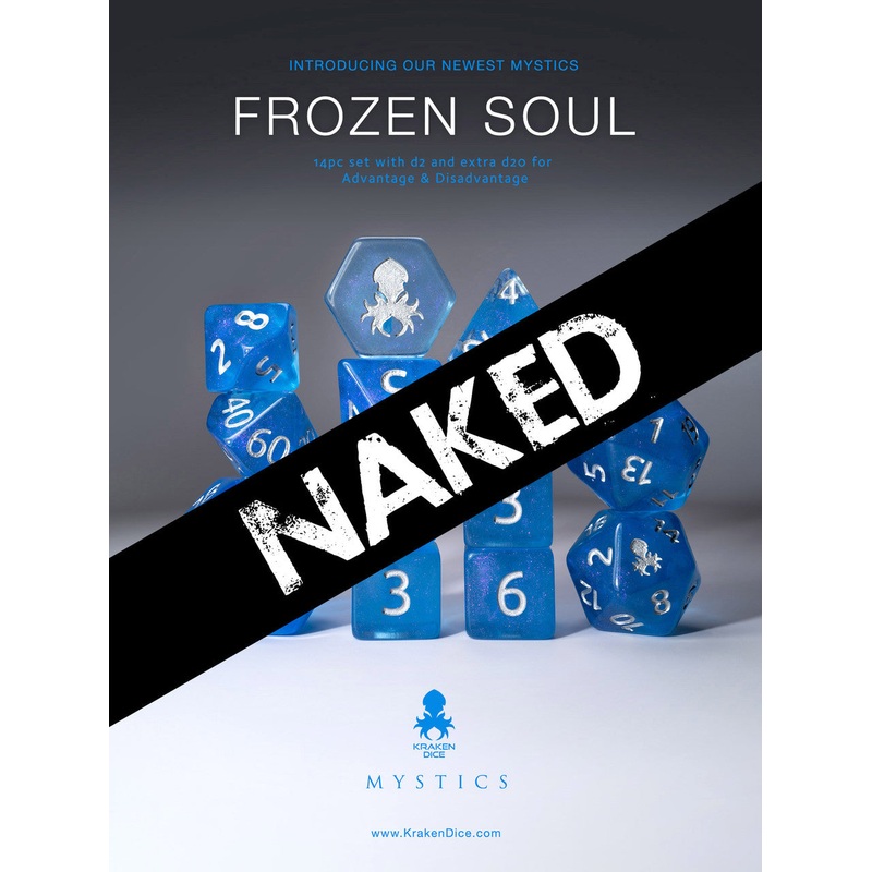 Frozen Soul 14pc Naked Dice Set With Kraken Logo