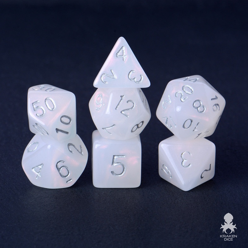 Lunar Pink Boreal 7pc Polyhedral Dice Set