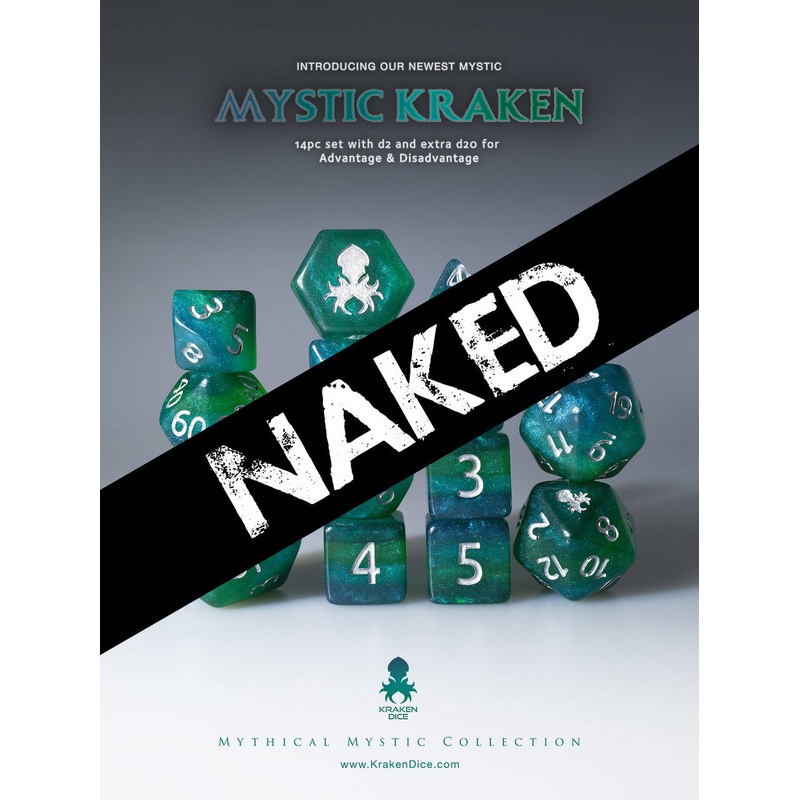 Naked Mystic Kraken 14pc Dice Set With Kraken Logo