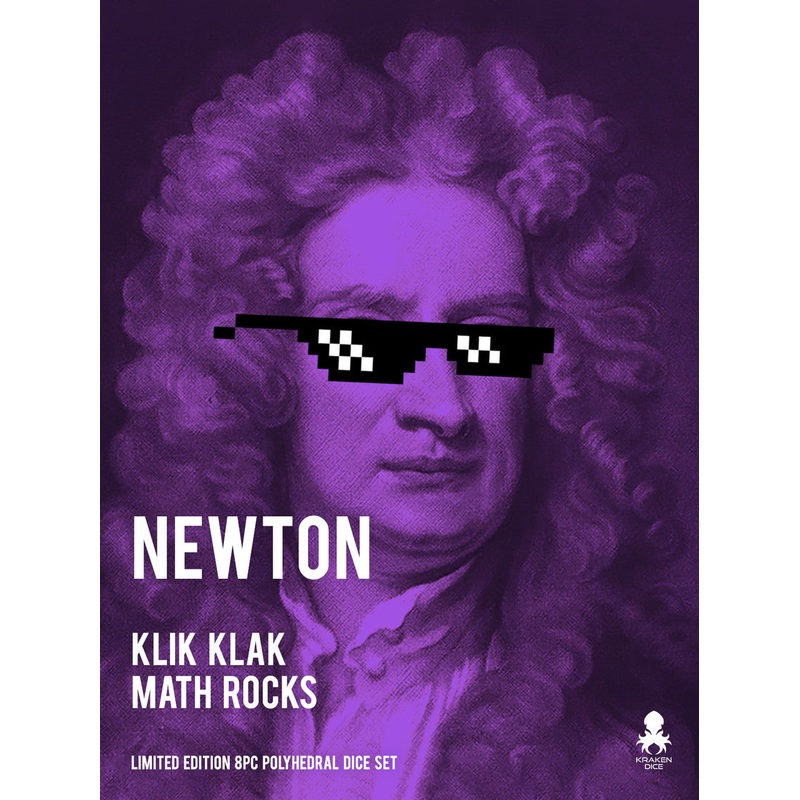 Newton: Klik Klak Math Rocks Limited Edition 8pc Polyhedral Dice Set