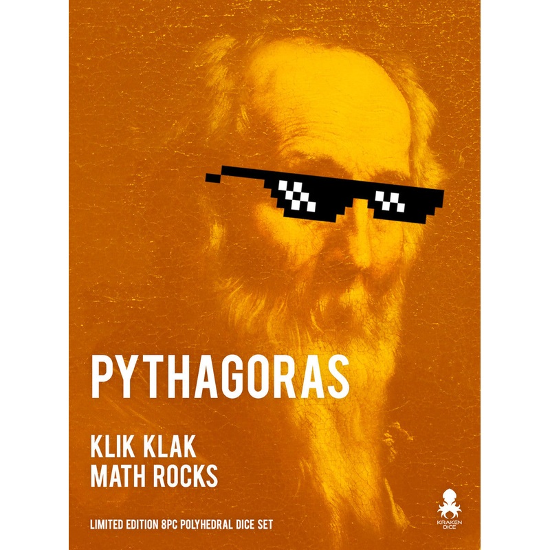 Pythagoras: Klik Klak Math Rocks Limited Edition 8pc Polyhedral Dice Set