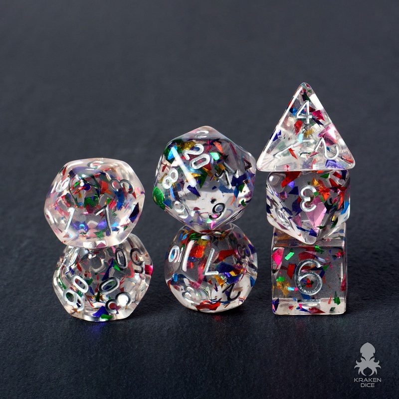 Starlight Wish Broken Rainbow 7pc Polyhedral Dice Set