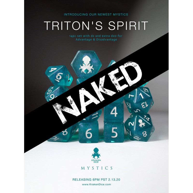 Triton's Spirit 14pc Naked Dice Set