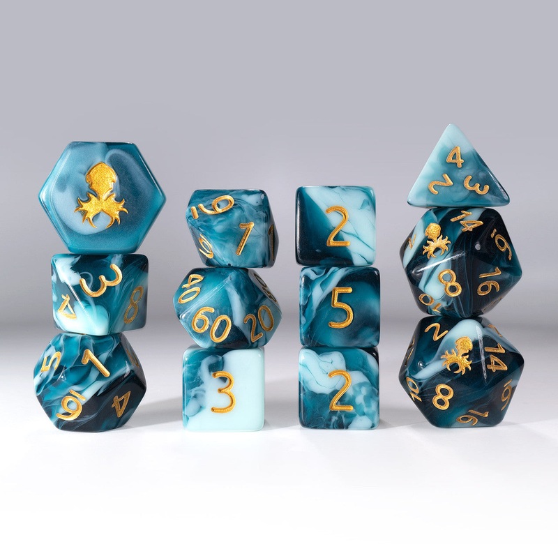 12pc  Gummi Shark Polyhedral Dice Set